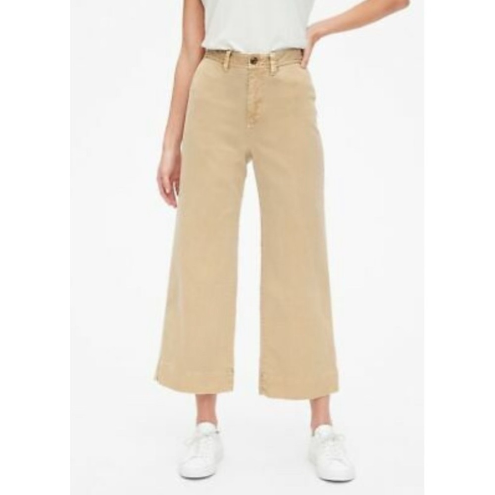 High Rise Wide Leg Crop Pants